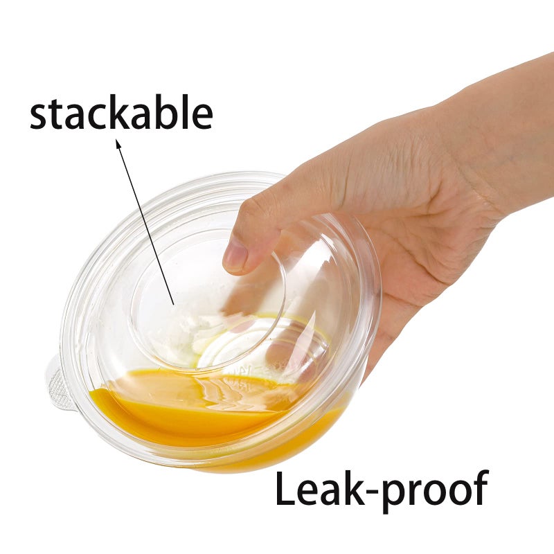 50 عبوة من أطباق السلطة البلاستيكية بأغطية سعة 16 أونصة من سيدليس، حاويات صغيرة شفافة للاستعمال مرة واحدة لإعداد وجبات السلطة، مثالية للنزهات أو كوعاء تقديم سهل الاستخدام - Image 3